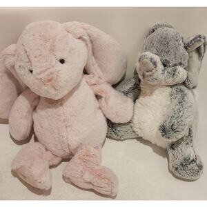 Bunny and Elephant plush set